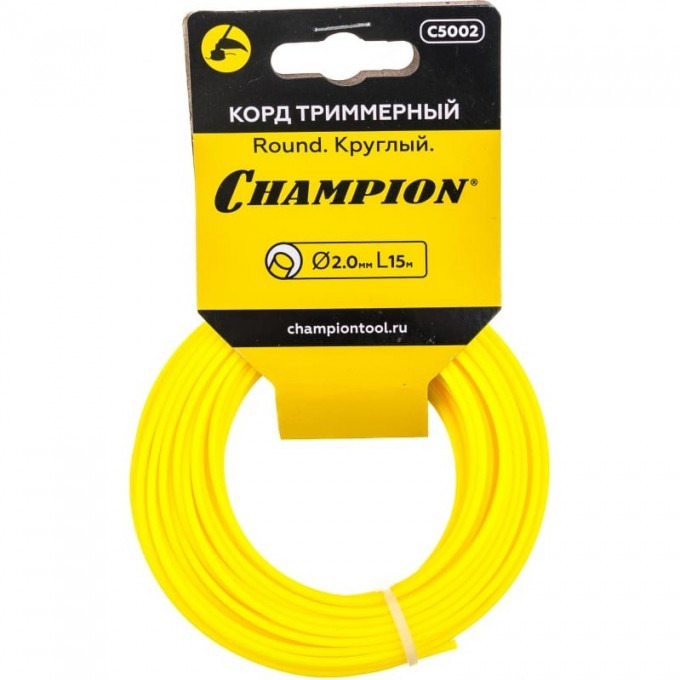 Корд триммерный CHAMPION Round 2.0 мм х 15 м (в мотке), C5002 CH-C5002 Корд триммерный CHAMPION Round 2.0 мм х 15 м (в мотке), C5002 CH-C5002