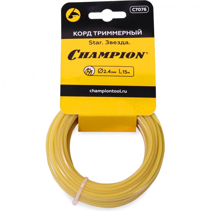 Корд триммерный CHAMPION Star 2.4 мм х 15 м, C7076 CH-C7076 Корд триммерный CHAMPION Star 2.4 мм х 15 м, C7076 CH-C7076