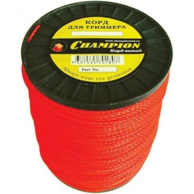 Корд триммерный CHAMPION Twistop Square 4.8 мм х 65 м, C7033 CH-C7033 Корд триммерный CHAMPION Twistop Square 4.8 мм х 65 м, C7033 CH-C7033